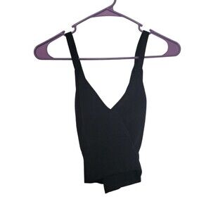 Free People Movement Good Karma Crop Tank Size XS/S in Black Cross Back